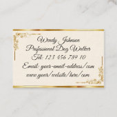 Carte De Visite Monogramme Élégant Professionnel (Dos)