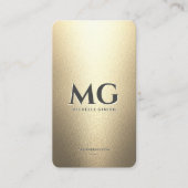 Carte De Visite Monogramme élégant professionnel Black Faux Gold (Devant)