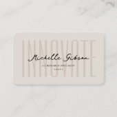 Carte De Visite Monogramme élégant professionnel de sable minimal (Devant)