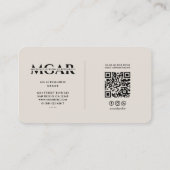 Carte De Visite Monogramme élégant professionnel de sable minimal (Dos)