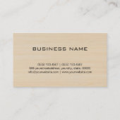 Carte De Visite Monogramme élégant professionnel du grain de bois  (Dos)