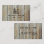 Carte De Visite Monogramme élégant professionnel du grain de bois  (Devant / Derrière)