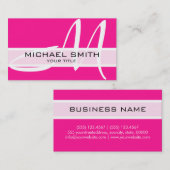 Carte De Visite Monogramme élégant professionnel moderne rose prof (Devant / Derrière)