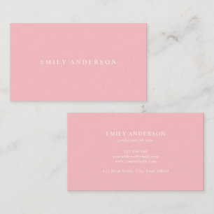 Carte De Visite Monogramme Élégant Rose Minimaliste