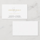 Carte De Visite Monogramme élégant simple de photographe de (Devant / Derrière)