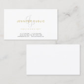 Carte De Visite Monogramme élégant simple de photographe de (Devant / Derrière)