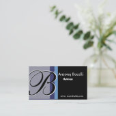 Carte De Visite Monogramme Elégant tendance noir et gris (Debout devant)