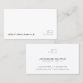 Carte De Visite Monogramme élégant tendance Plain Design moderne L (Devant / Derrière)