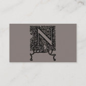 Carte De Visite Monogramme élégant victorien antique de lettre N (Dos)