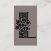 Carte De Visite Monogramme élégant victorien antique Lettre L (Dos)