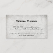 Carte De Visite Monogramme | Élément | Texture grunge (gris) (Dos)