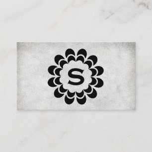 Carte De Visite Monogramme Élément Texture grunge (gris)