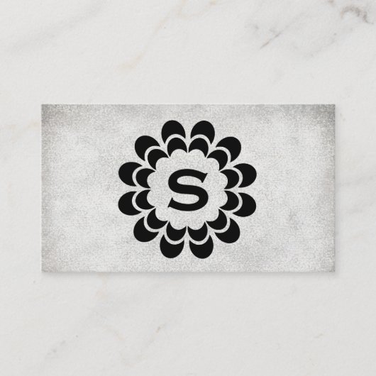 Carte De Visite Monogramme | Élément | Texture grunge (gris) (Devant)