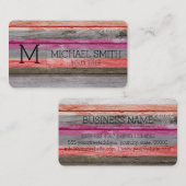 Carte De Visite Monogramme en bois (Devant / Derrière)