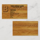 Carte De Visite Monogramme en bois B (Devant / Derrière)