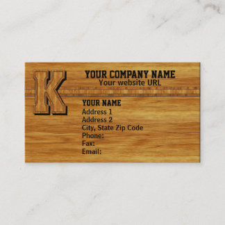 Carte De Visite Monogramme en bois K