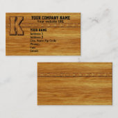 Carte De Visite Monogramme en bois K (Devant / Derrière)