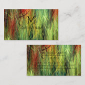 Carte De Visite Monogramme en bois moderne couleur professionnelle (Devant / Derrière)