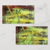 Carte De Visite Monogramme en bois moderne couleur professionnelle (Devant / Derrière)