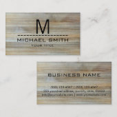 Carte De Visite Monogramme en bois moderne professionnel #4 de (Devant / Derrière)