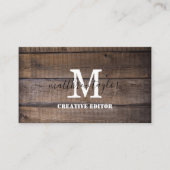 Carte De Visite Monogramme en bois rustique Professionnel Personna (Devant)