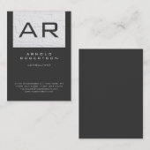 Carte de visite Monogramme en brique gris élégant (Devant / Derrière)