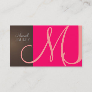 Carte de visite monogramme en couleurs rétro