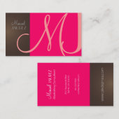 Carte de visite monogramme en couleurs rétro (Devant / Derrière)