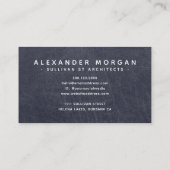 Carte De Visite Monogramme en cuir bleu professionnel (Dos)