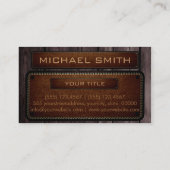 Carte De Visite Monogramme en cuir Brown en bois Brown (Dos)