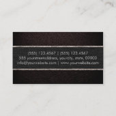 Carte De Visite Monogramme en cuir Brown foncé (Dos)