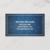 Carte De Visite Monogramme en cuir | Déni double pointillé (Dos)