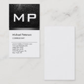 Carte de visite Monogramme en cuir vertical (Devant / Derrière)