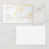 Carte De Visite Monogramme en marbre doré moderne professionnel él (Devant / Derrière)