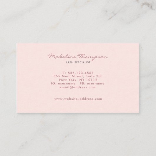 Carte De Visite Monogramme en marbre doré Rose moderne à roulettes (Dos)