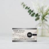 Carte De Visite Monogramme en marbre gris moderne (Debout devant)