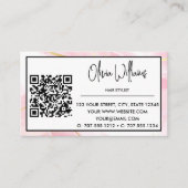 Carte De Visite Monogramme en marbre rose | Parties scintillant d' (Devant)