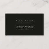 Carte De Visite Monogramme en marbre simple Noir Blanc Std ID672 (Dos)