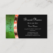 Carte De Visite Monogramme en marbre vert brillant noir (Dos)