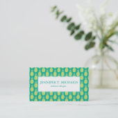 Carte De Visite Monogramme en pastel des ananas | (Debout devant)
