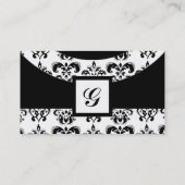 Carte De Visite MONOGRAMME EN PIERRE DAMASK GEM, 3 perles (Dos)