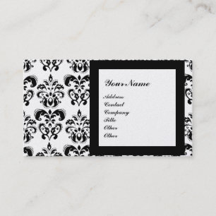 Carte De Visite MONOGRAMME EN PIERRE DAMASK GEM, 3 perles