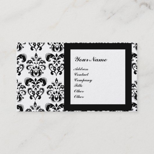 Carte De Visite MONOGRAMME EN PIERRE DAMASK GEM, 3 perles (Devant)