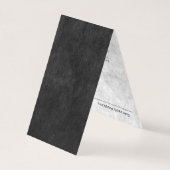 Carte De Visite Monogramme en pierre noire et grise Comptable plié (Dos)