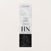 Carte De Visite Monogramme en pierre noire et grise Comptable plié (Intérieur déplié)