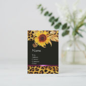 CARTE DE VISITE MONOGRAMME EN PIERRE ROSE DE FOURRURES ET LÉOPARD (Debout devant)