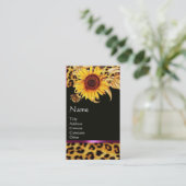 CARTE DE VISITE MONOGRAMME EN PIERRE ROSE DE FOURRURES ET LÉOPARD (Debout devant)