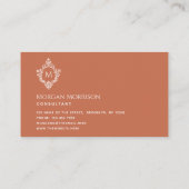 Carte De Visite Monogramme en terre cuite à Crest Élégant Brown Vi (Dos)
