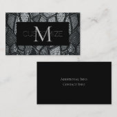 Carte de visite Monogramme en verre de mosaïque gr (Devant / Derrière)