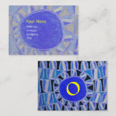 Carte De Visite MONOGRAMME ÉNERGIE SOLAIRE SUN bleu jaune noir (Devant / Derrière)